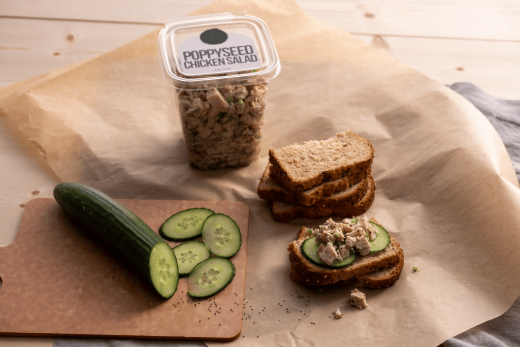 Poppyseed Chicken Salad sandwich private label container
