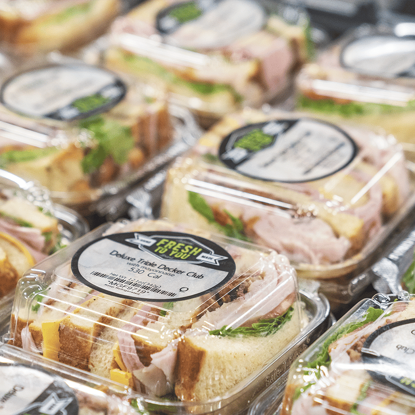 Fresh to you grab and go sandwiches in packaging