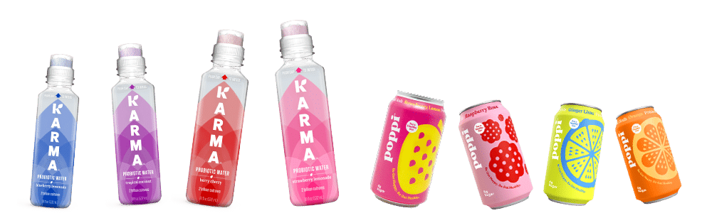 Poppi Soda and Karma Water
