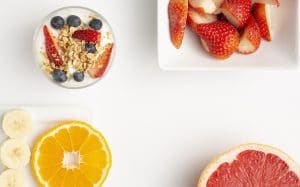 Sample breakfast meals - fruits, oats, berries