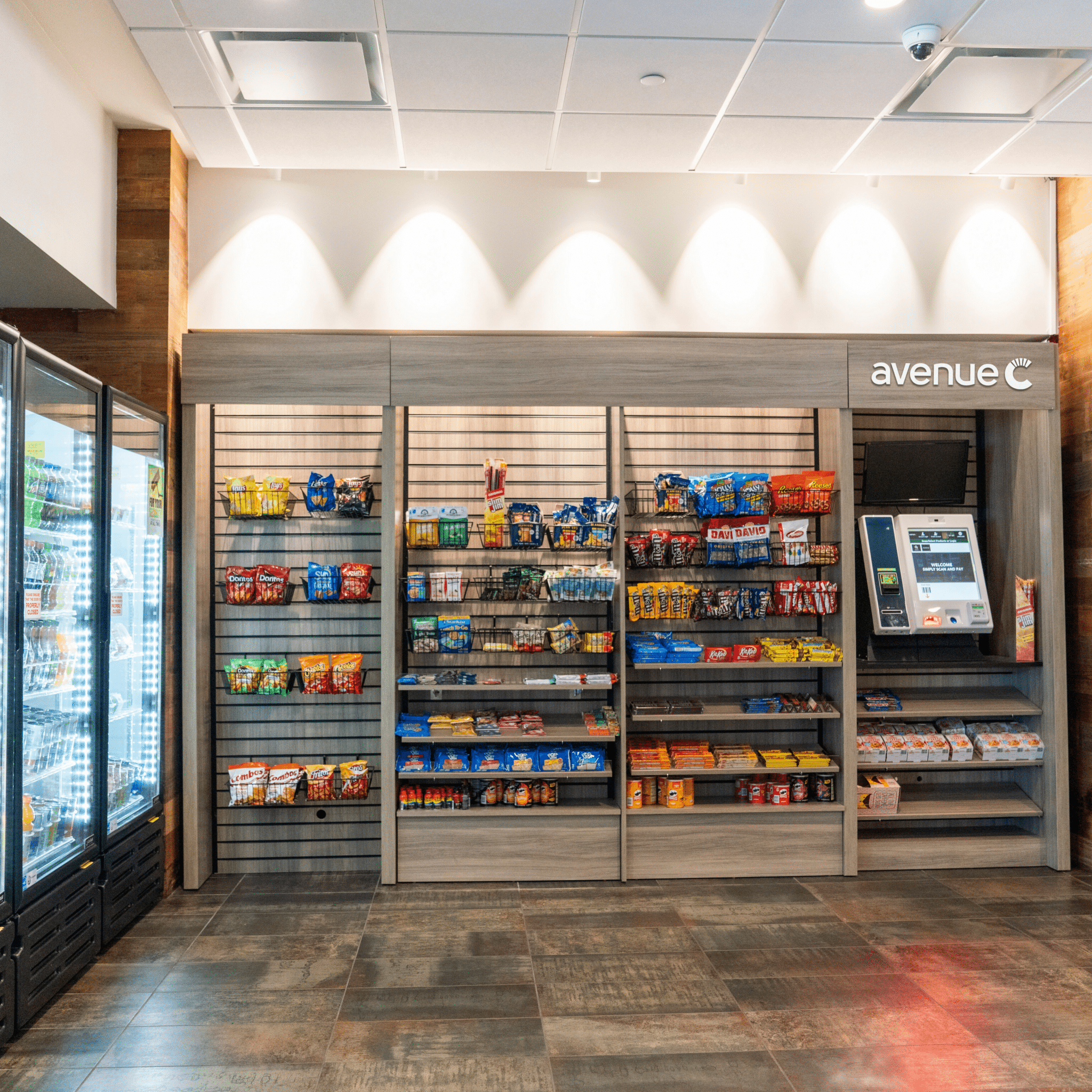 Square Avenue C photo, micro market solution, workplace food service, self-checkout