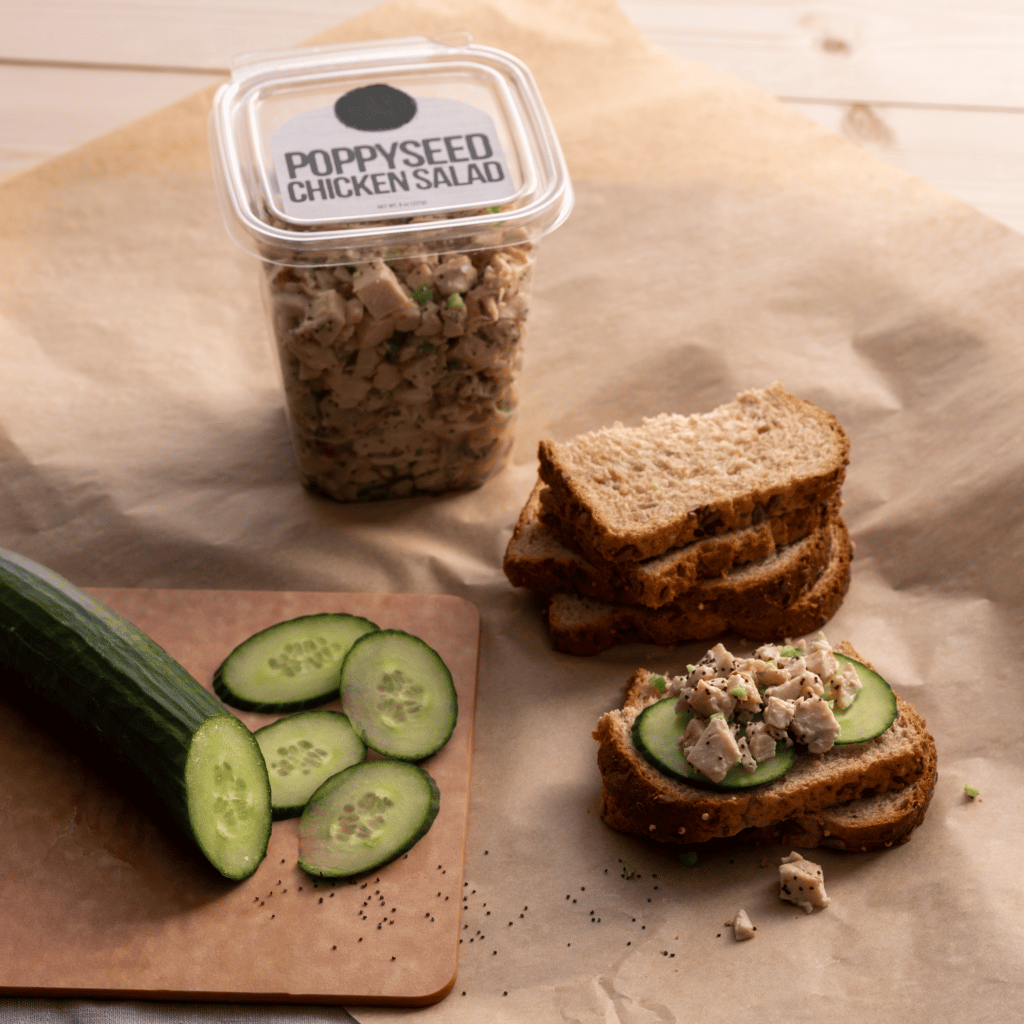 Poppyseed Chicken Salad sandwich private label container