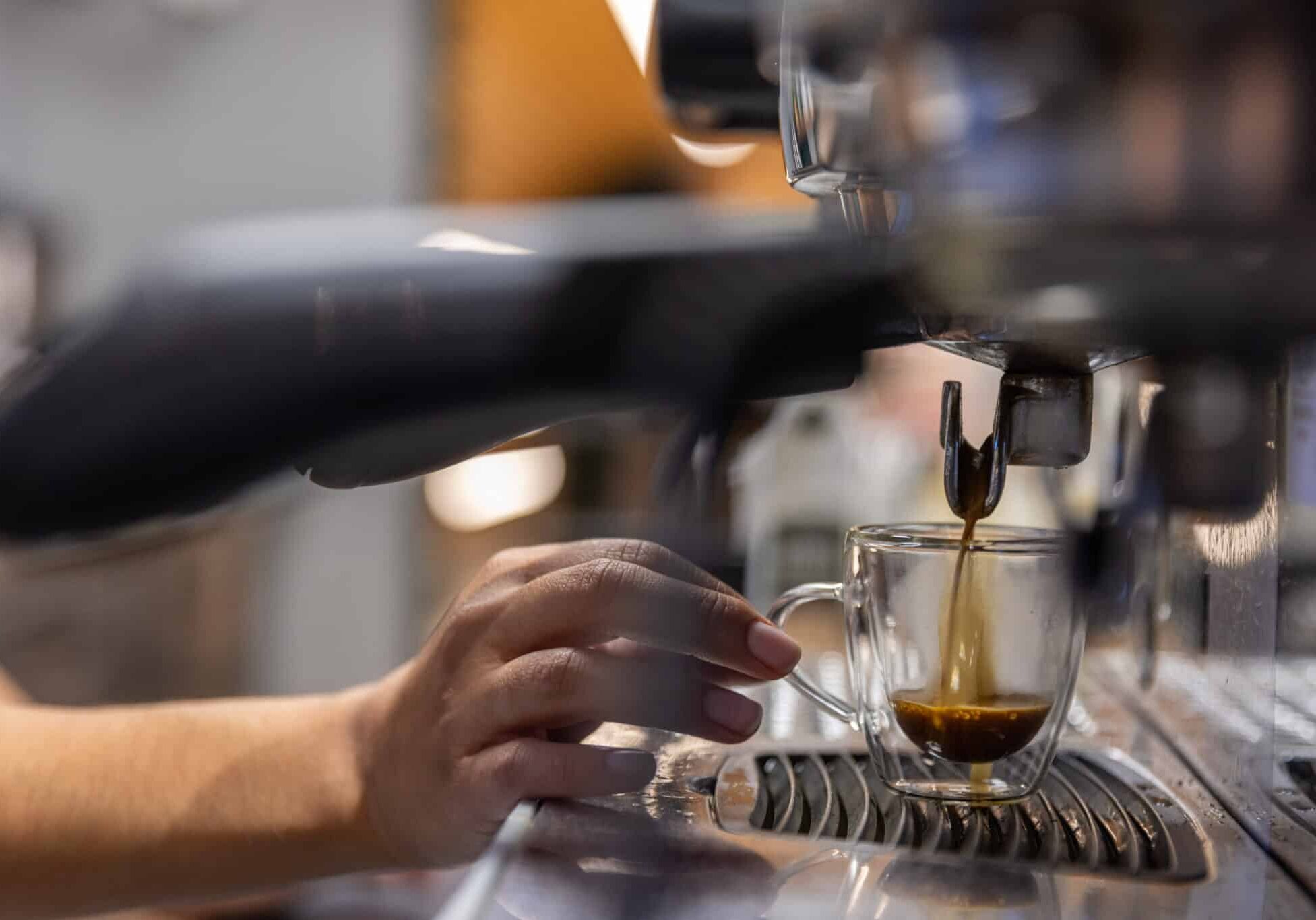 Espresso Machine Pour Espresso machine making coffee, espresso machine pour