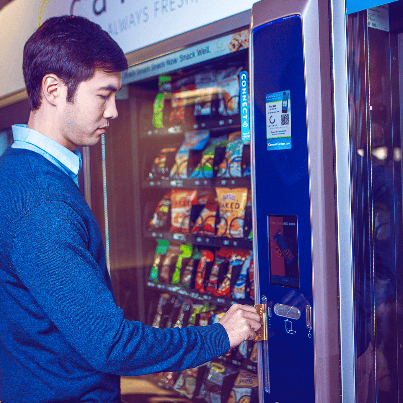 Person at Canteen vending machines