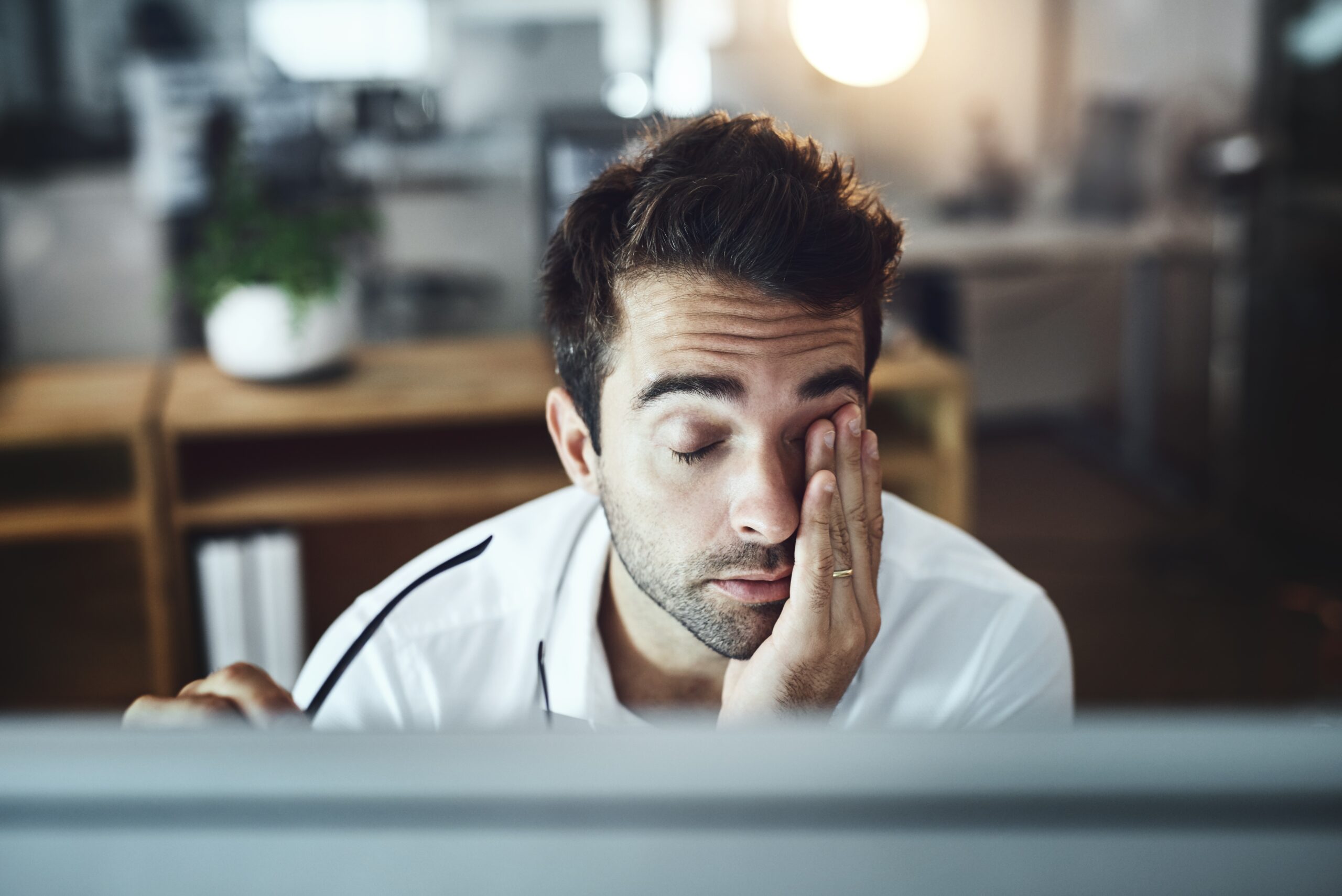 Stressed out male employee